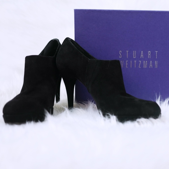 Stuart Weitzman Shoes - Stuart Weitzman 'Coverup' black suede bootie 9.5